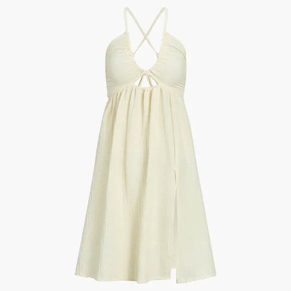 Backless Criss Cross Split Midi Dress - Picture 3 of 4